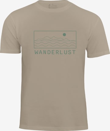 Cotton Prime T-Shirt 'Wanderlust' in Beige: Vorderseite