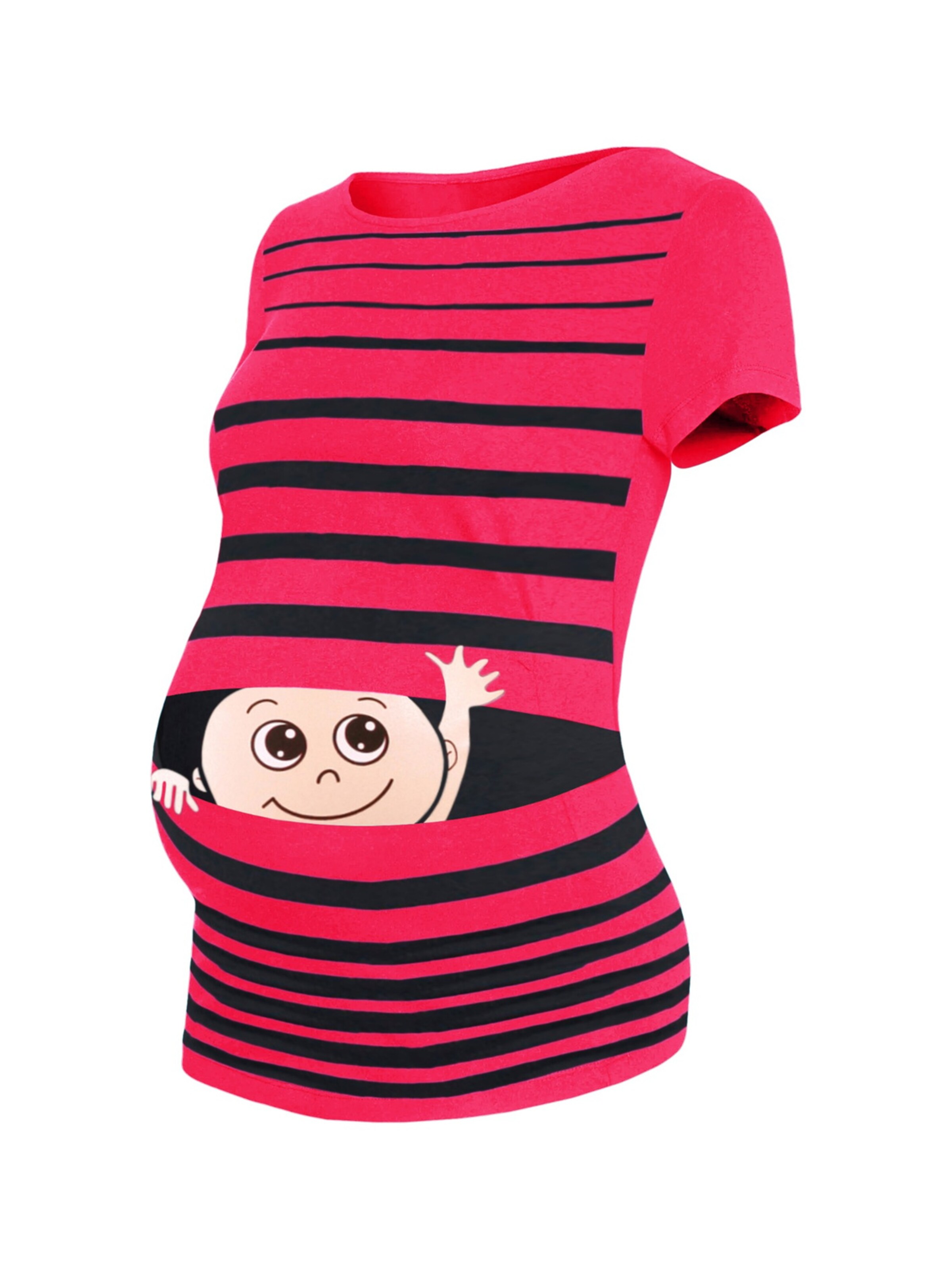 M.M.C. Shirt 'Winke Winke Umstandsshirt' in Pink: front