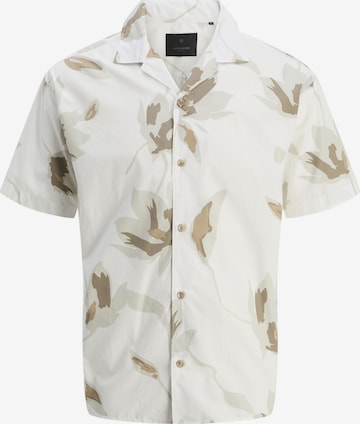 JACK & JONES Comfort fit Button Up Shirt in White: front