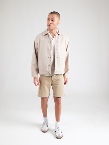 JJ Rebel Средняя посадка Рубашка 'JREBMOSS SUNNY' в Бежевый