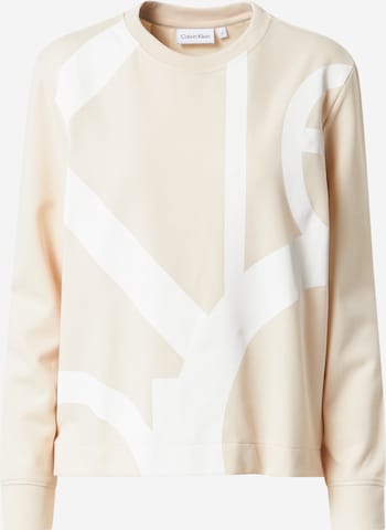 Calvin Klein Sweatshirt in Beige: front