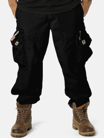 Regular Pantalon cargo Molecule en noir : devant