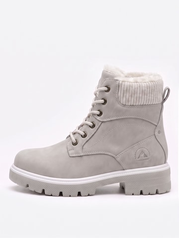 TorWeit Enkellaarsje 'Collar Lace Up Casual Ankle Boots' in Grijs