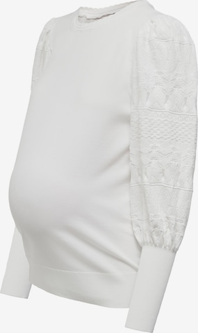 Only Maternity Sweater in White: front