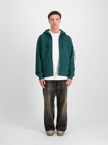 ALPHA INDUSTRIES - Sudadera con cremallera en verde