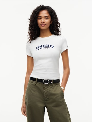 Tommy Jeans Μπλουζάκι 'ESS' σε λευκό: μπροστά