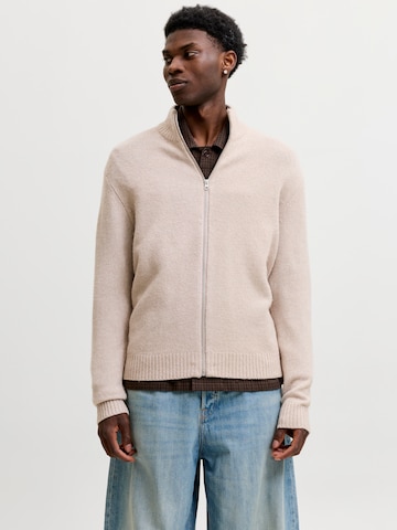 Vestes en maille 'JJSOHO OLLIE' JACK & JONES en beige : devant