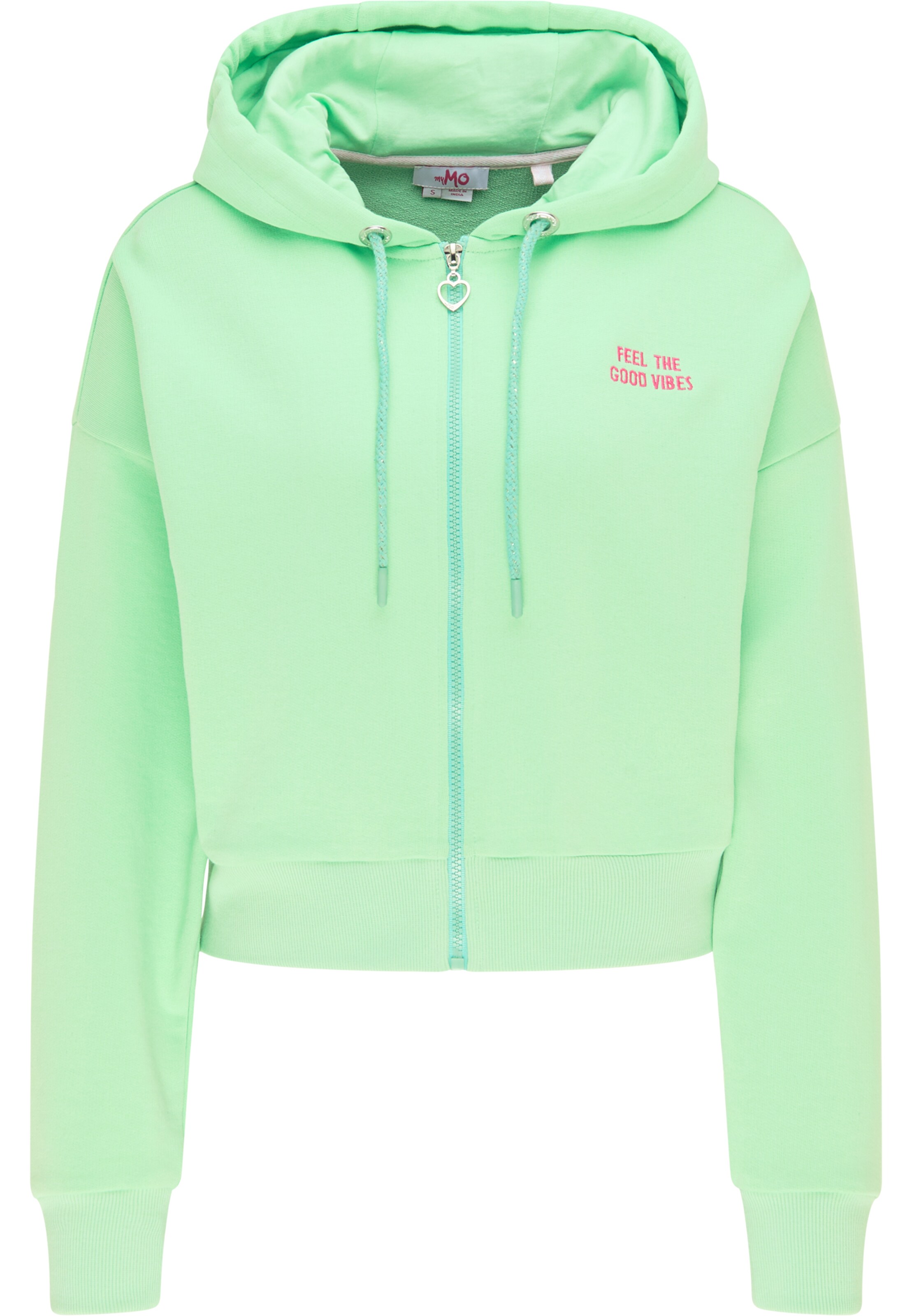 MYMO Sweatjacke in Grün: Vorderseite