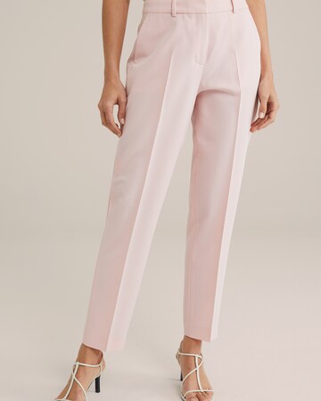 Coupe slim Pantalon à plis WE Fashion en rose