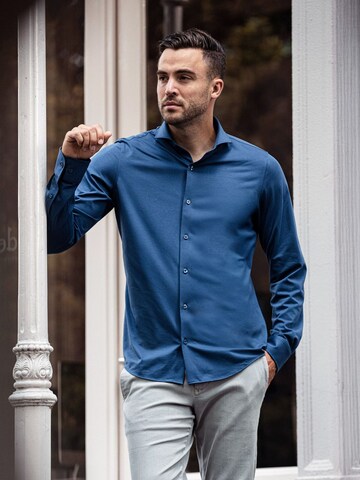 Suitable Slim fit Button Up Shirt in Blue
