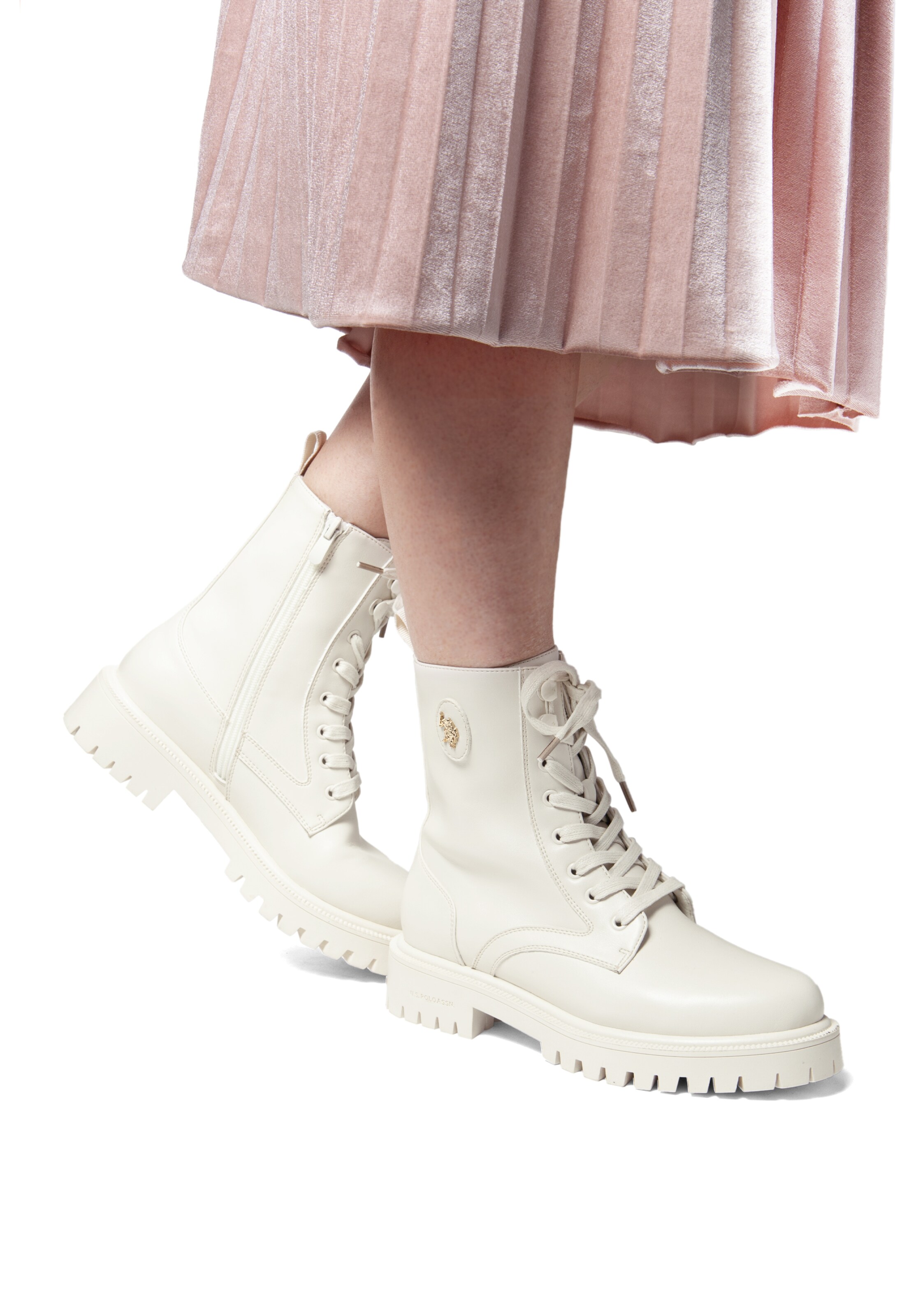 Stivaletto stringato di U.S. POLO ASSN. in bianco