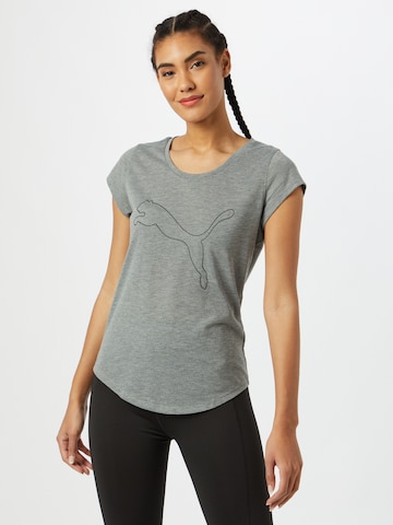 T-shirt fonctionnel 'HEATHER' PUMA en gris : devant