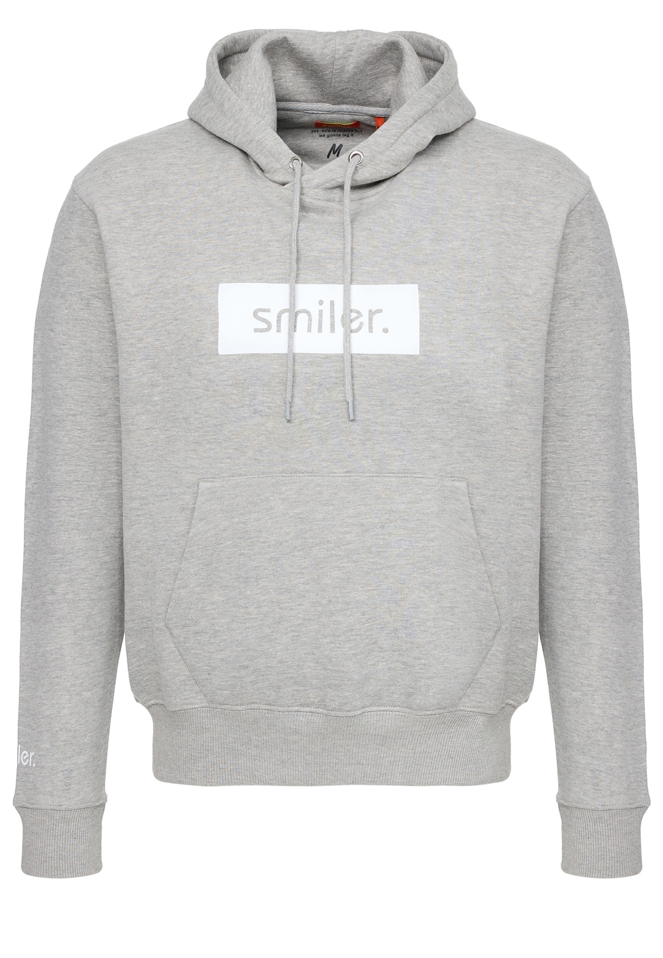 smiler. Sweatshirt 'Happy' in Grey: front