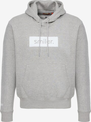 smiler. Sweatshirt 'Happy' in Grey: front