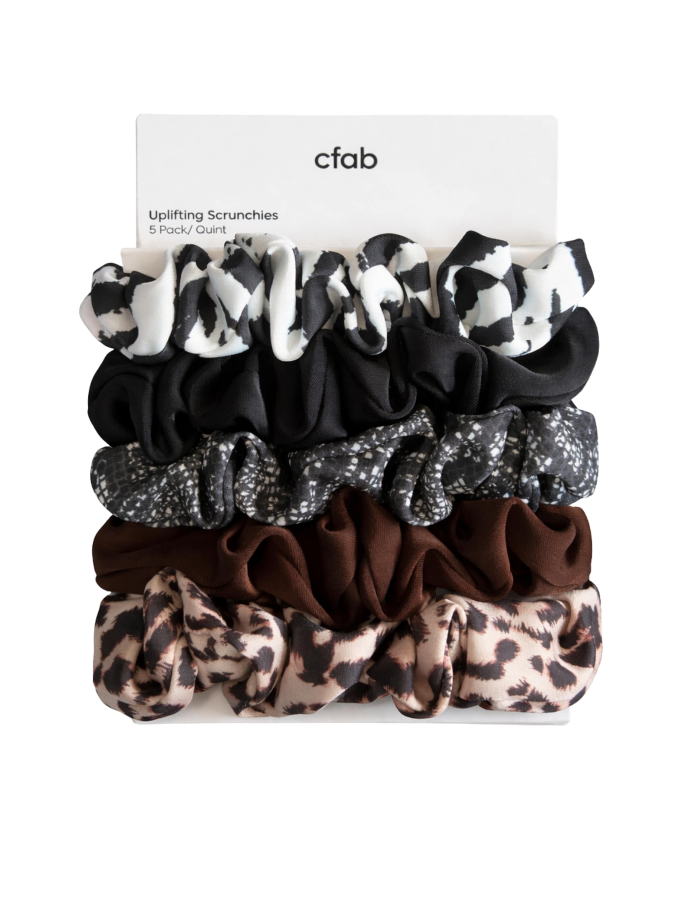 cfab (formerly creamy fabrics) Haarsieraden 'Alltags Scrunchies | 5er Pack' in Gemengde kleuren: voorkant