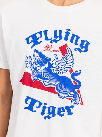 ALPHA INDUSTRIES Shirt 'Fyling Tigers' in Wit