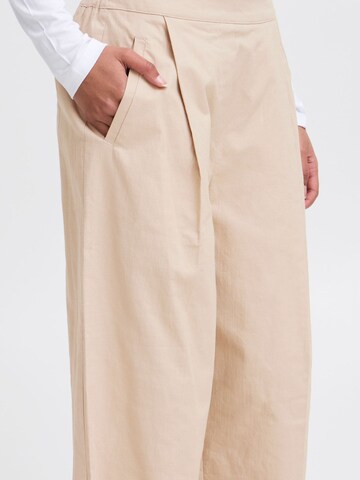 Loosefit Pantalon ' IHUNICA ' ICHI en beige