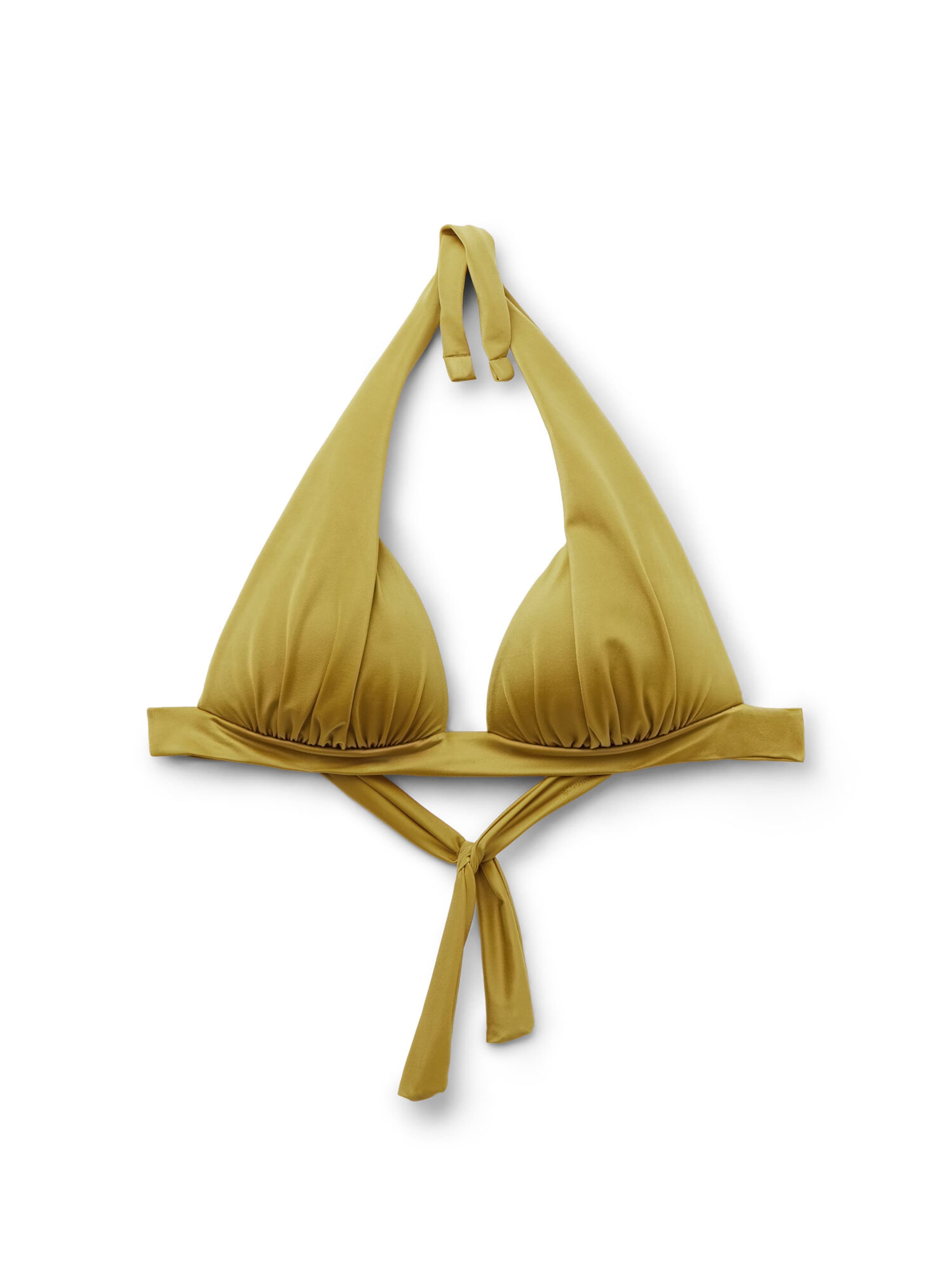 CALZEDONIA Bikini Top 'Shiny Satin' in Green: front