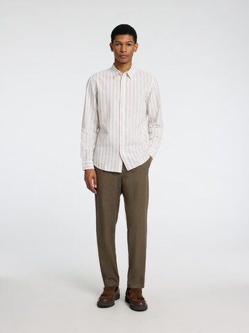 SELECTED Slim fit Button Up Shirt in Beige