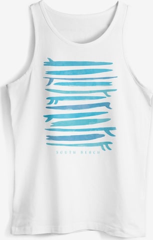 Neverless Shirt 'Surf Boards South' in Weiß: Vorderseite