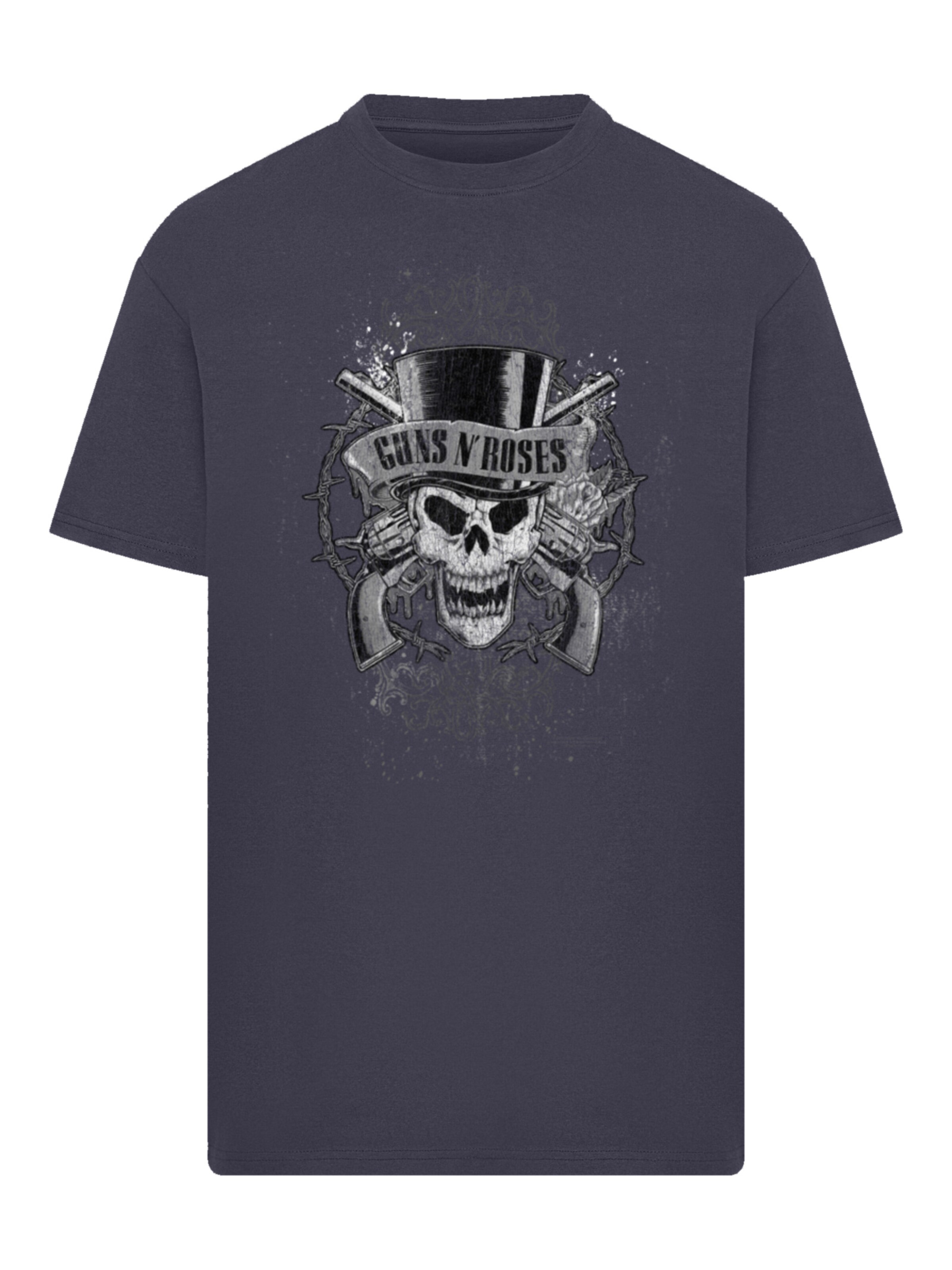 F4NT4STIC T-Shirt 'Guns 'N' Roses Skull And Pistols' in Blau: Vorderseite