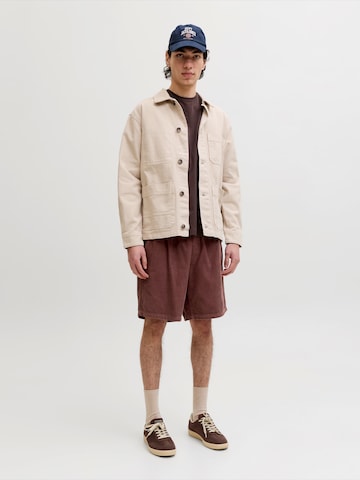 JACK & JONES Wide leg Trousers 'JPSTBILL' in Brown