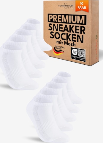 sockenkauf24 Ankle Socks in White: front