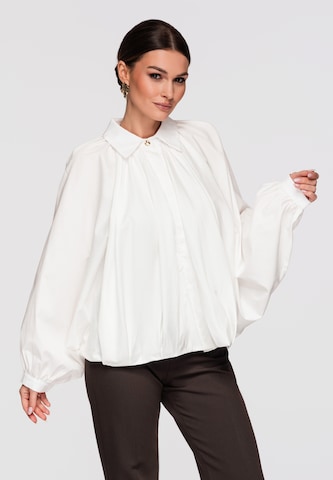 Ombre Blouse in White: front