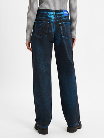 HUGO Loosefit Jeans 'Elyah' in Zwart