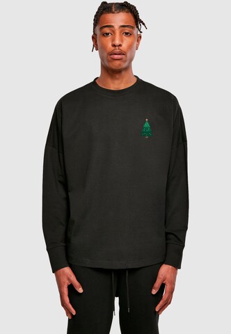 Merchcode Shirt 'Christmas Holly Jolly Mood' in Schwarz: Vorderseite