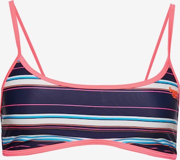 Superdry Bustier Bikinitop in Blauw: voorkant