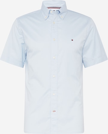 TOMMY HILFIGER Button Up Shirt 'Flex Poplin' in Blue: front