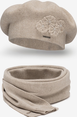 Vivisence Beanie '7006 Set' in Beige: front