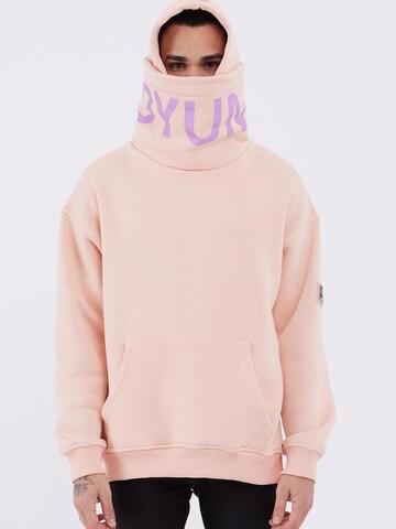 Koyumi Sweatshirt 'Oversize Hoodie mit hohem Kragen – Schwerer 3-Faden Stoff - Break your Neck' in Pink