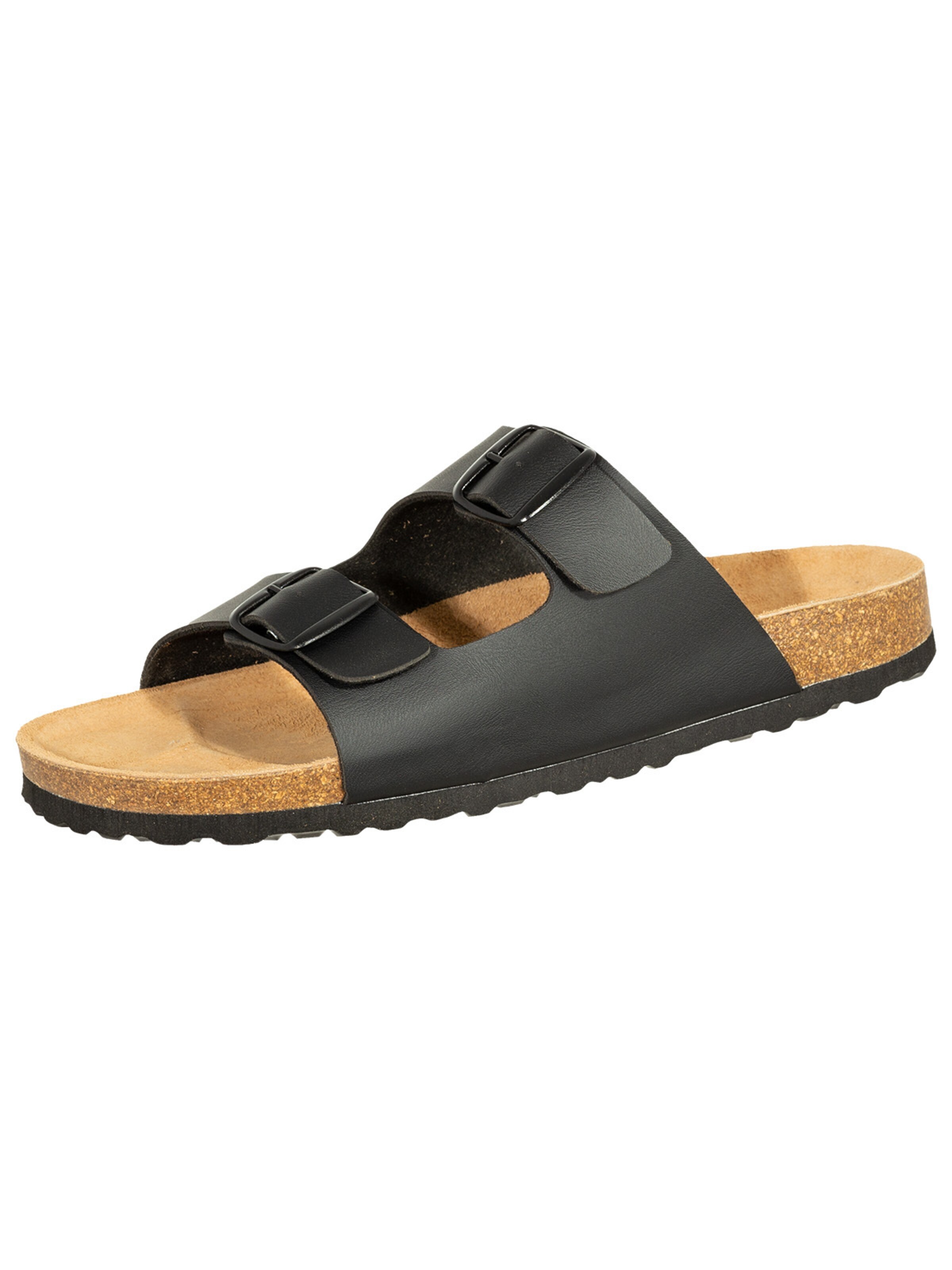 SALIHA Mules 'Bioline' in Black: front