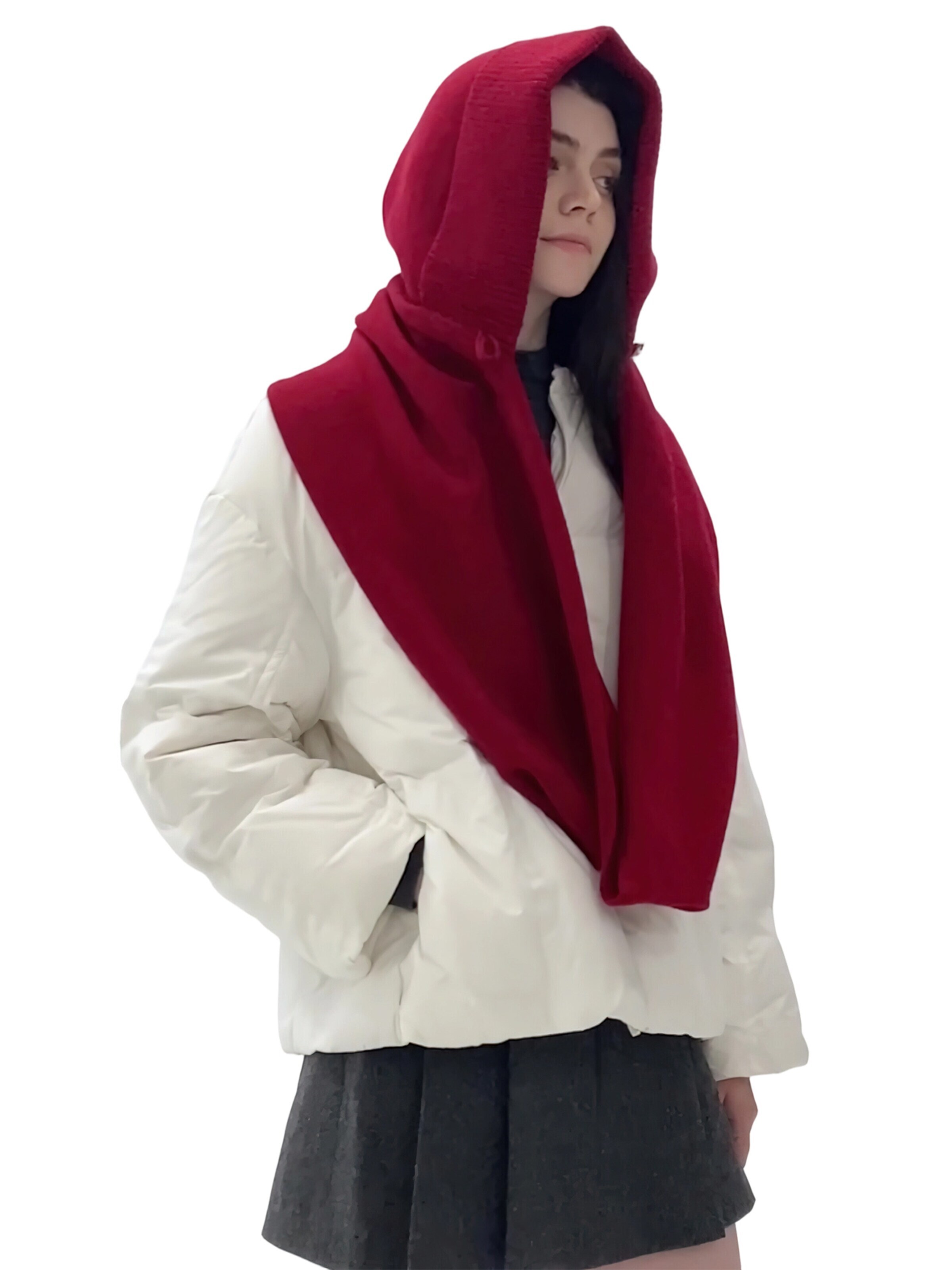 Magicshe Hat 'Strick Kapuzenschal Balaclava' in Red