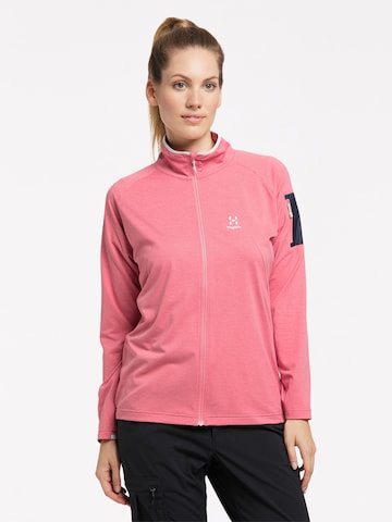 Haglöfs Athletic Fleece Jacket 'Mirre Mid' in Pink: front
