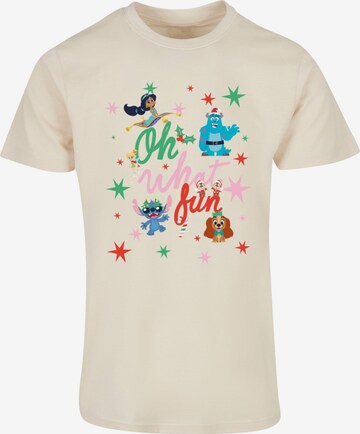 ABSOLUTE CULT T-Shirt 'Disney 100 - Oh What Fun' in Beige: predná strana