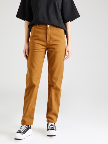 Regular Pantalon 'Hudson' Carhartt WIP en marron : devant