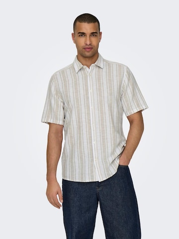 Only & Sons Slim fit Koszula 'CAIDEN' w kolorze beżowy: przód