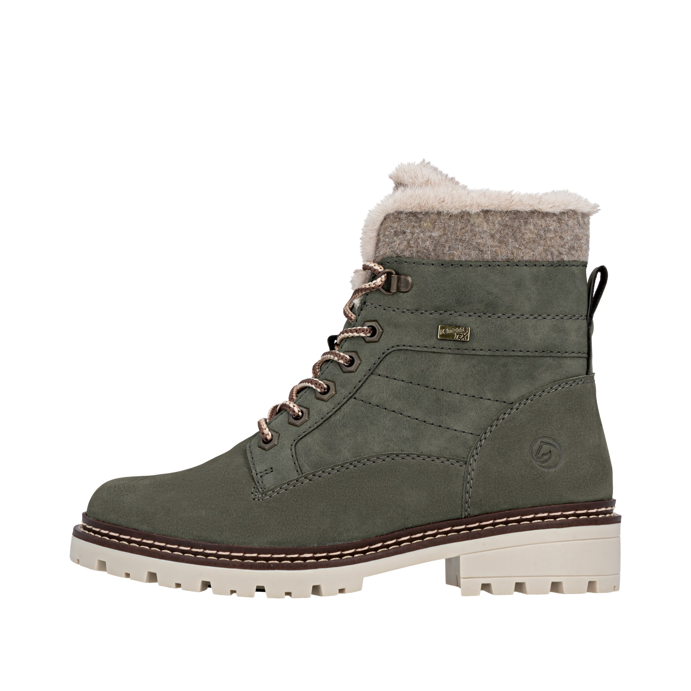 REMONTE Lace-Up Boots 'D0B81' in Green