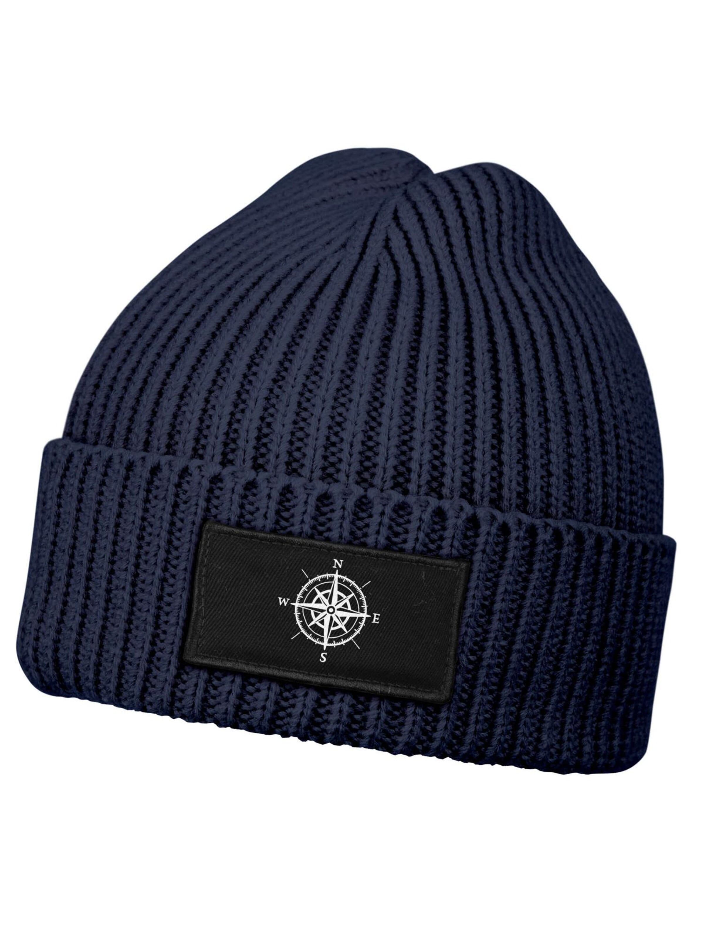 Neverless Beanie 'Kompass' in Blue