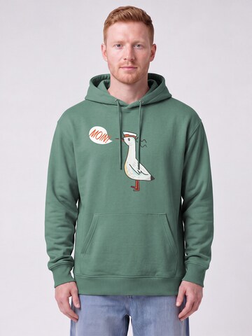 Watapparel Sweatshirt 'Moin Seagull' in Groen: voorkant