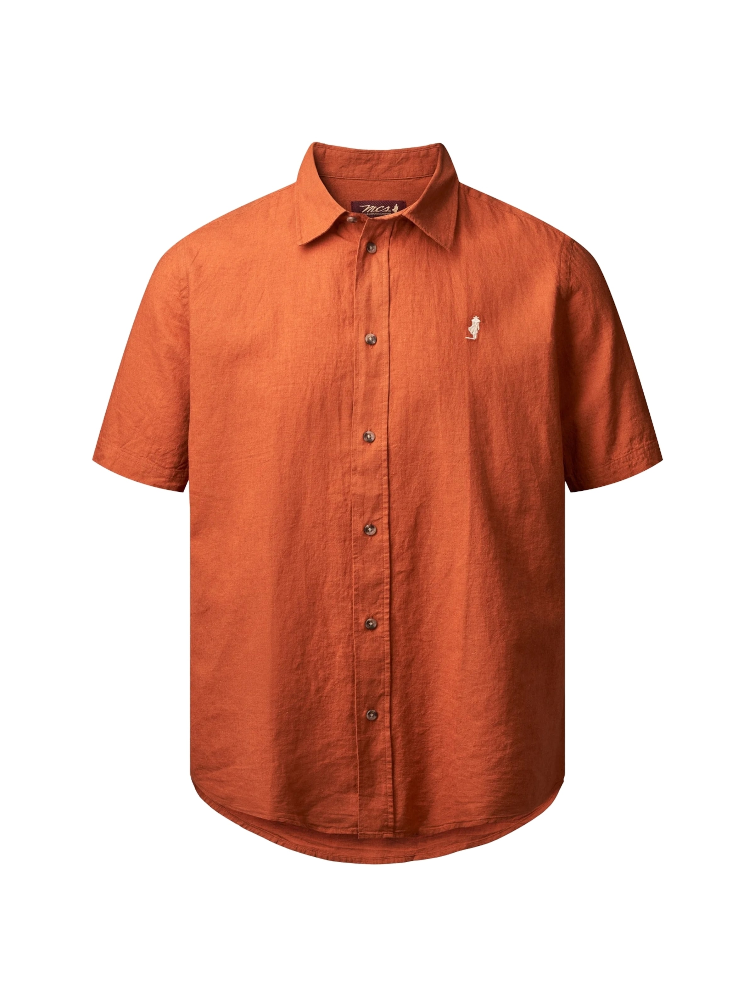 MCS Regular Fit Paita 'Fort Worth' värissä ruskea: etupuoli