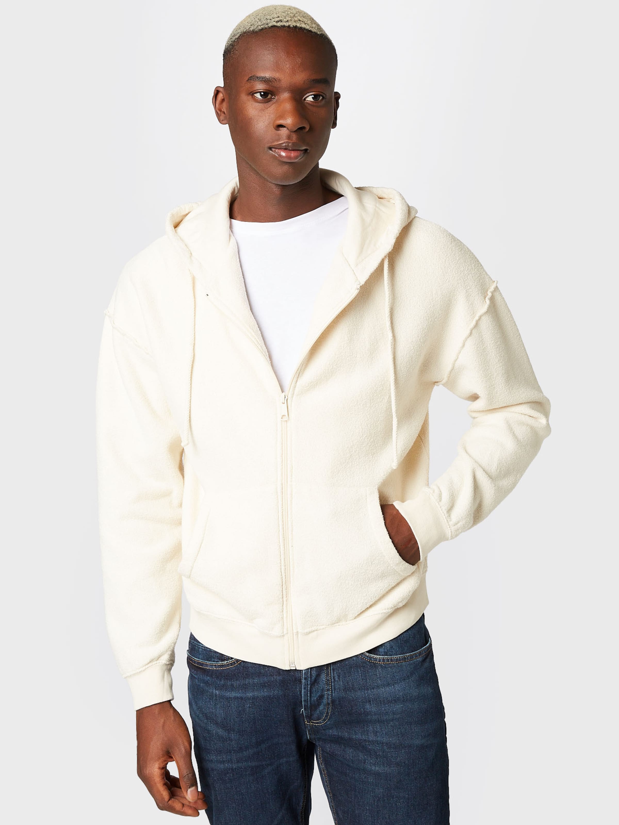 AMERICAN VINTAGE Zip Up Hoodie BOBYPARK in Ecru ABOUT YOU