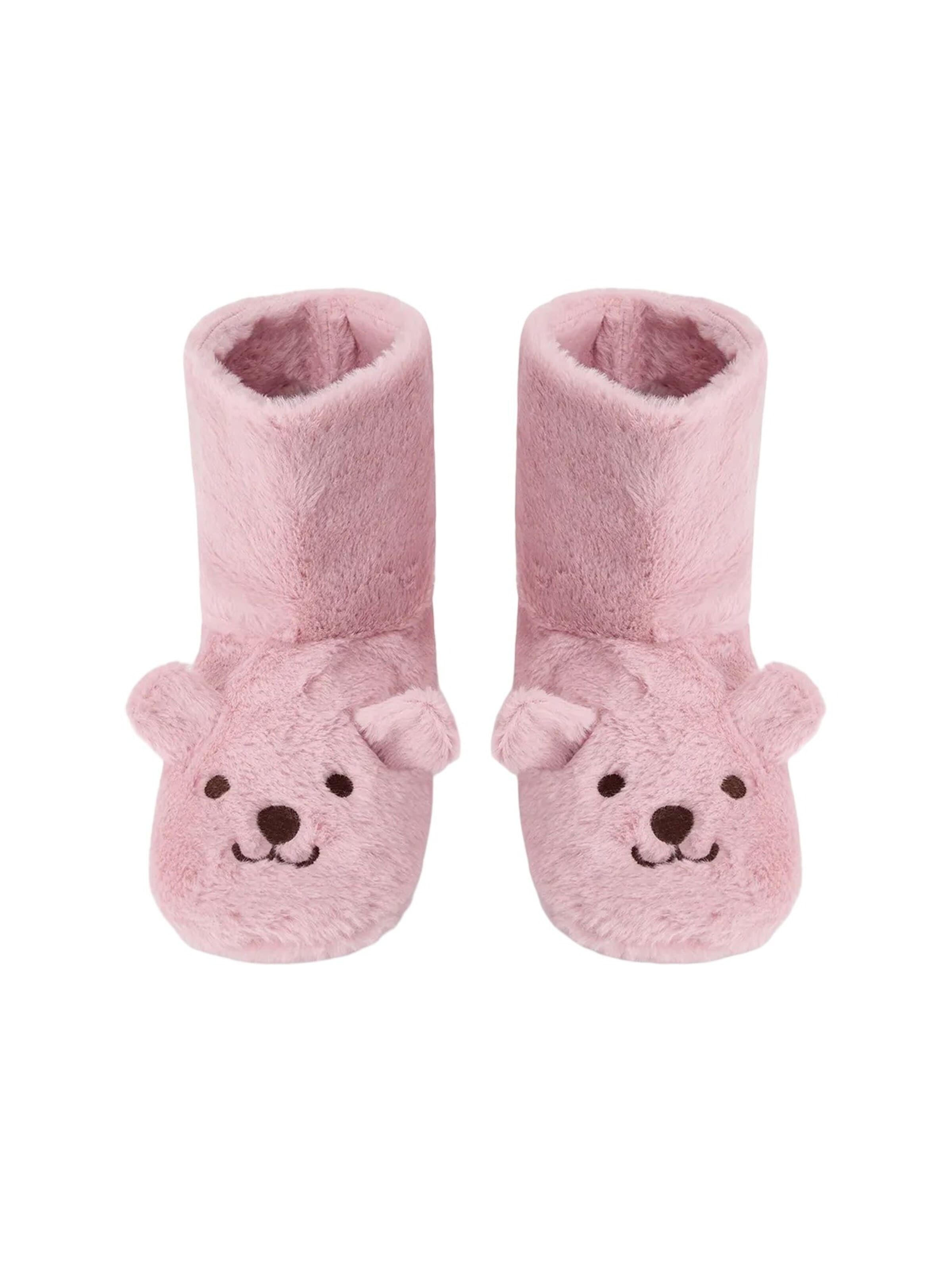 Penti - Pantufa 'PENTI Happy Bear Hausschuh mit Tierstickerei' em roxo: frente