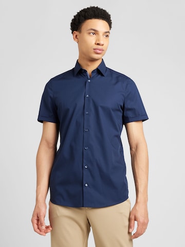 OLYMP - Regular Fit Camisa clássica 'Level 5' em azul: frente