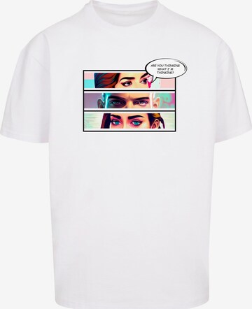 Merchcode Shirt 'Thinking Comic' in White: front