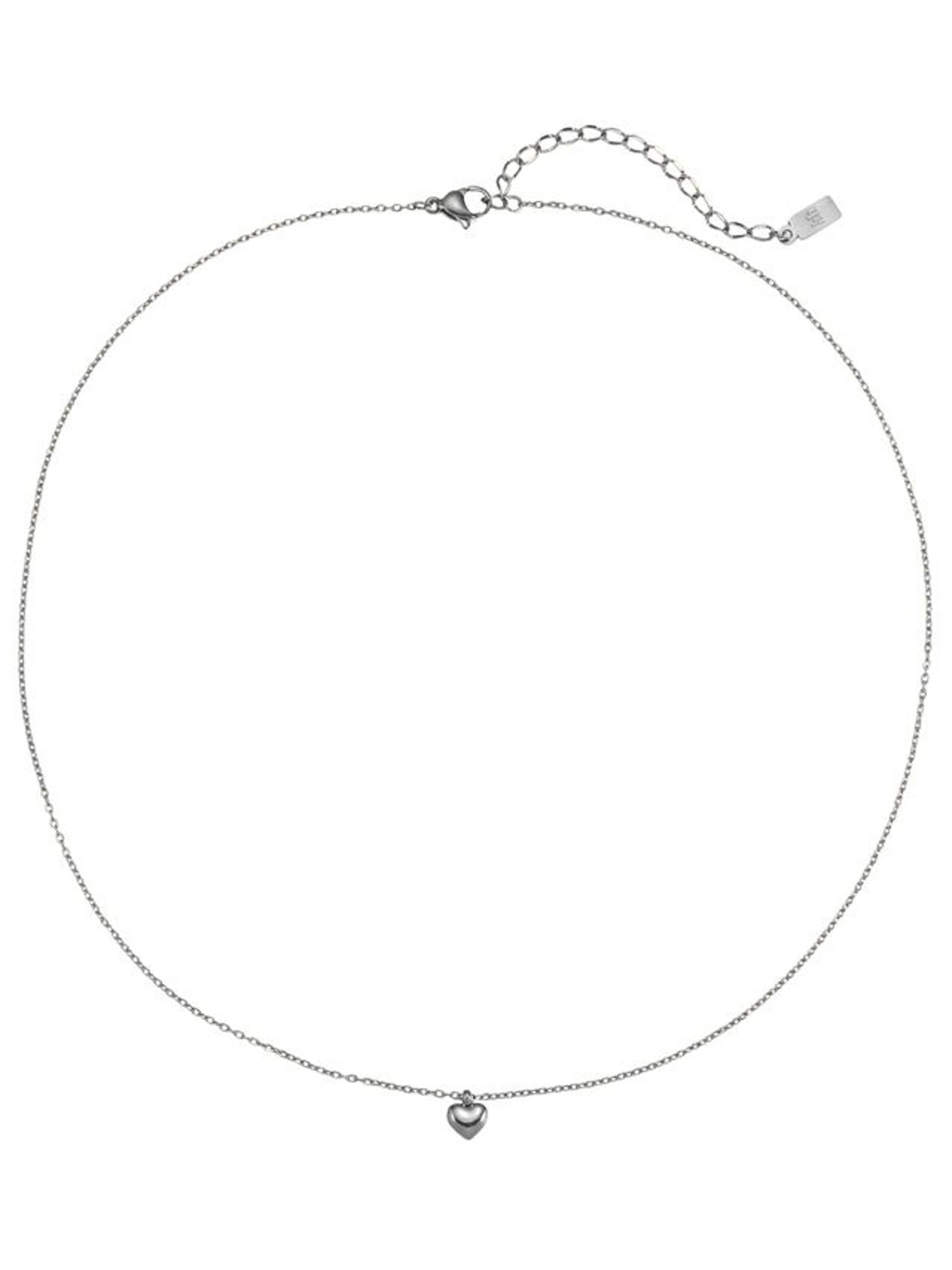 Hey Happiness Kette 'Heart Bold'‌‌‌‌‌‌‌ in Silber: Vorderseite