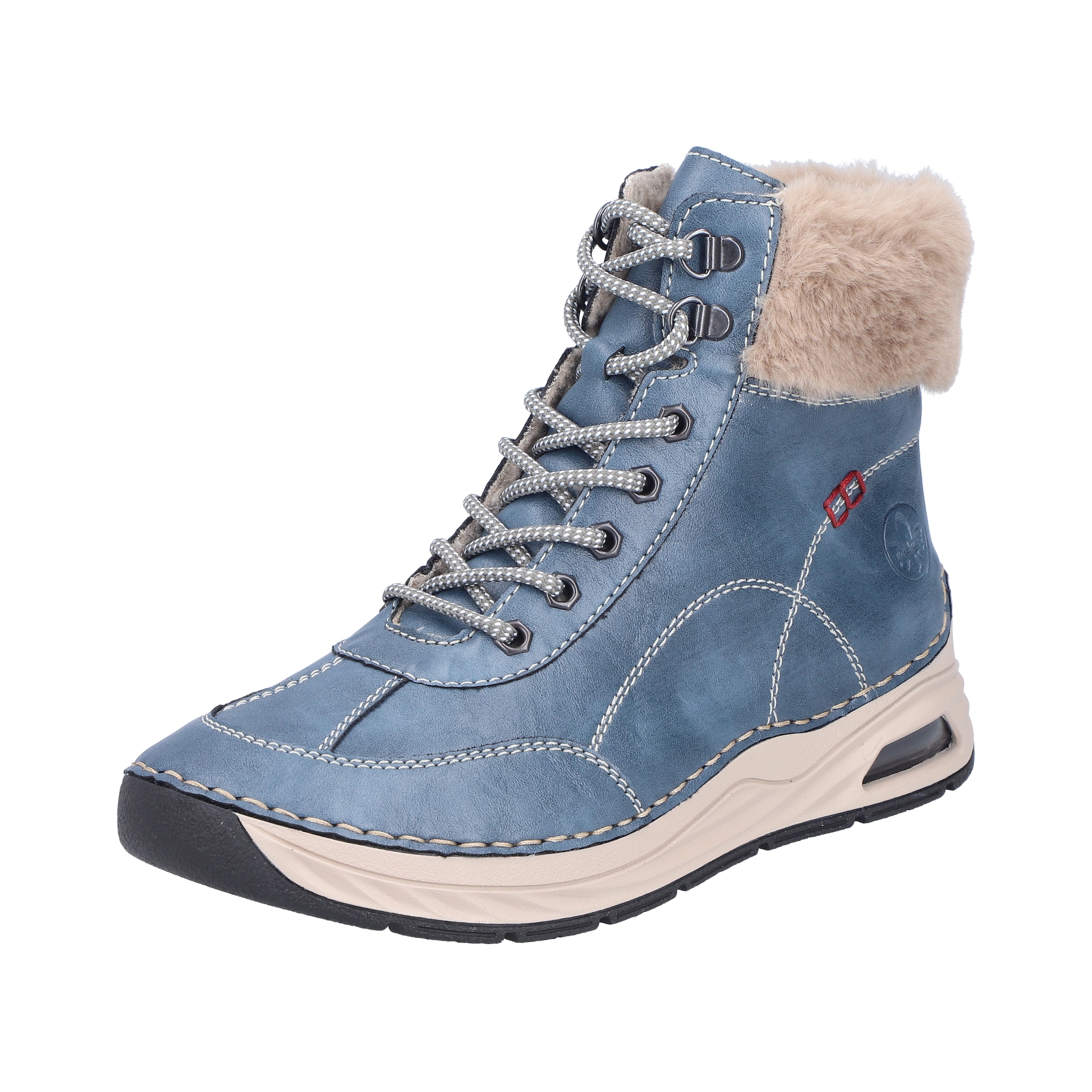 Rieker Lace-Up Boots '44530' in Blue: front